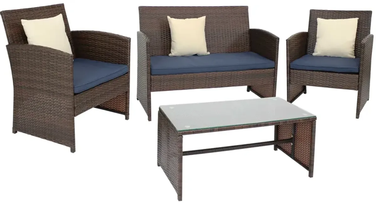 Sunnydaze Ardfield Rattan 4-Piece Patio Furniture Set