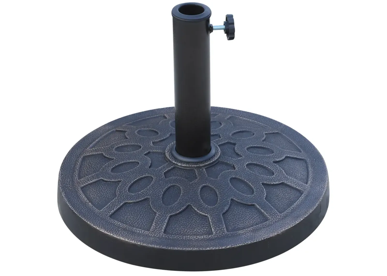 Elegant Shade Stabilizer: 18" Round 26.4lb Bronze Decorative Umbrella Stand