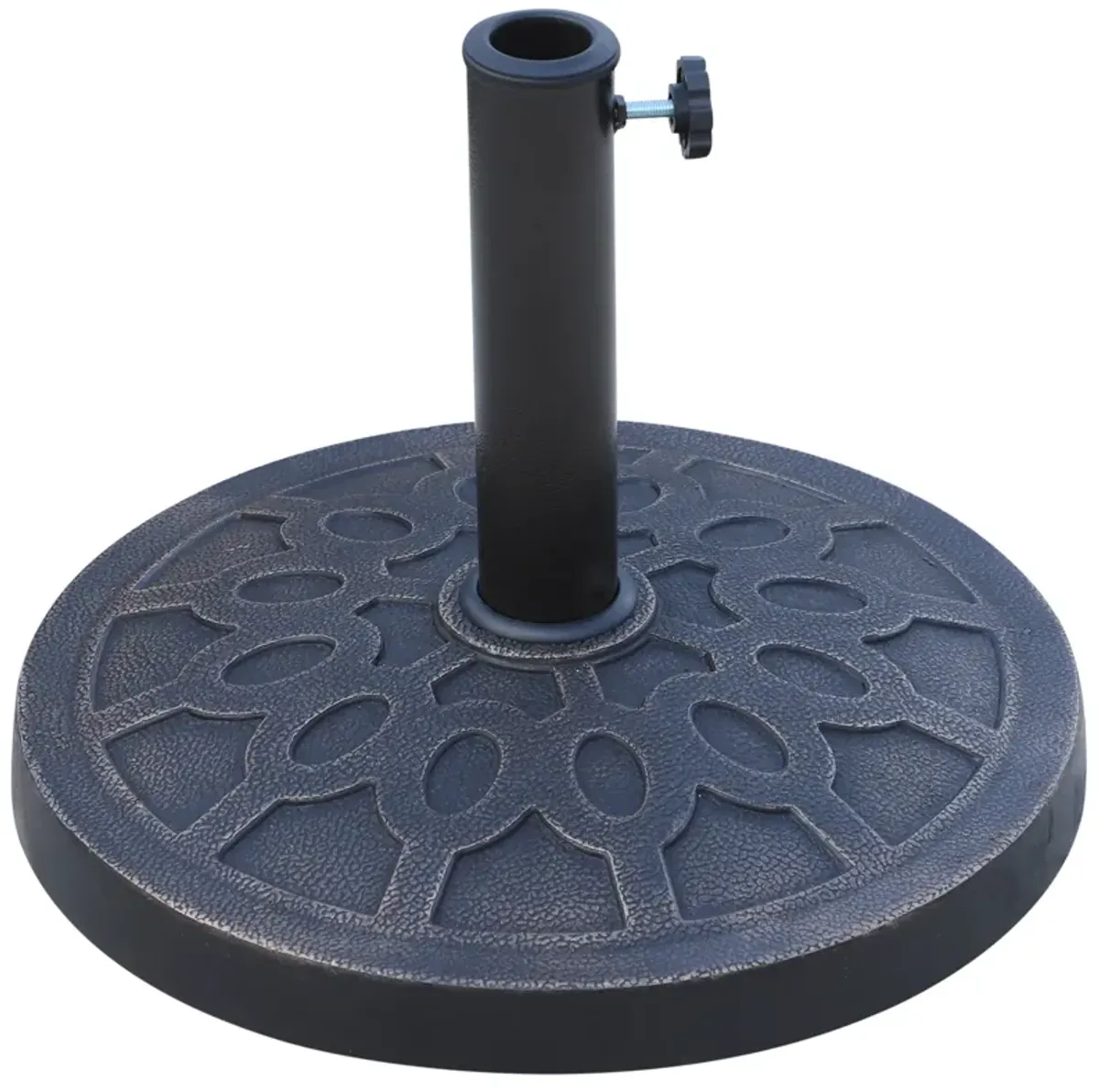 Elegant Shade Stabilizer: 18" Round 26.4lb Bronze Decorative Umbrella Stand