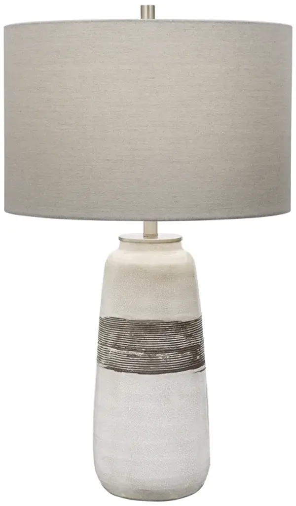 Comanche White Crackle Table Lamp