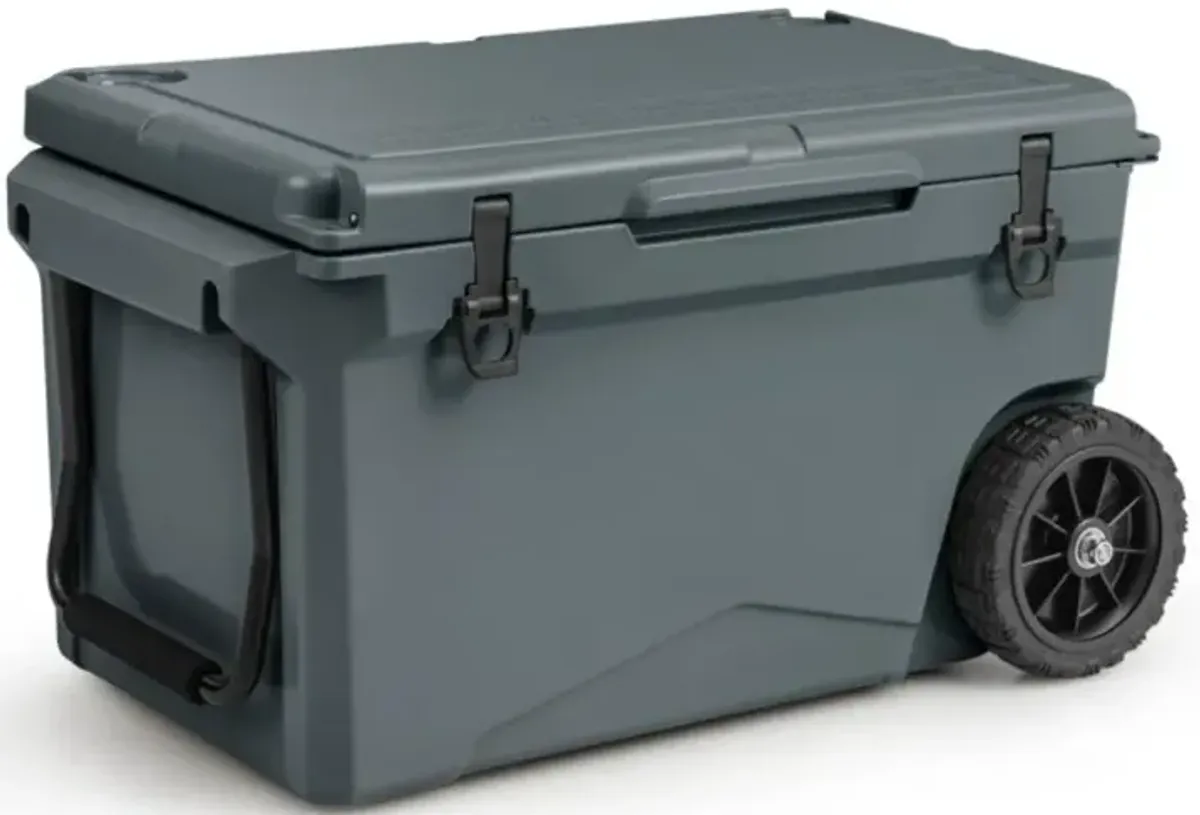 Hivvago 75 Quart Portable Cooler Rotomolded Ice Chest with Handles and Wheels