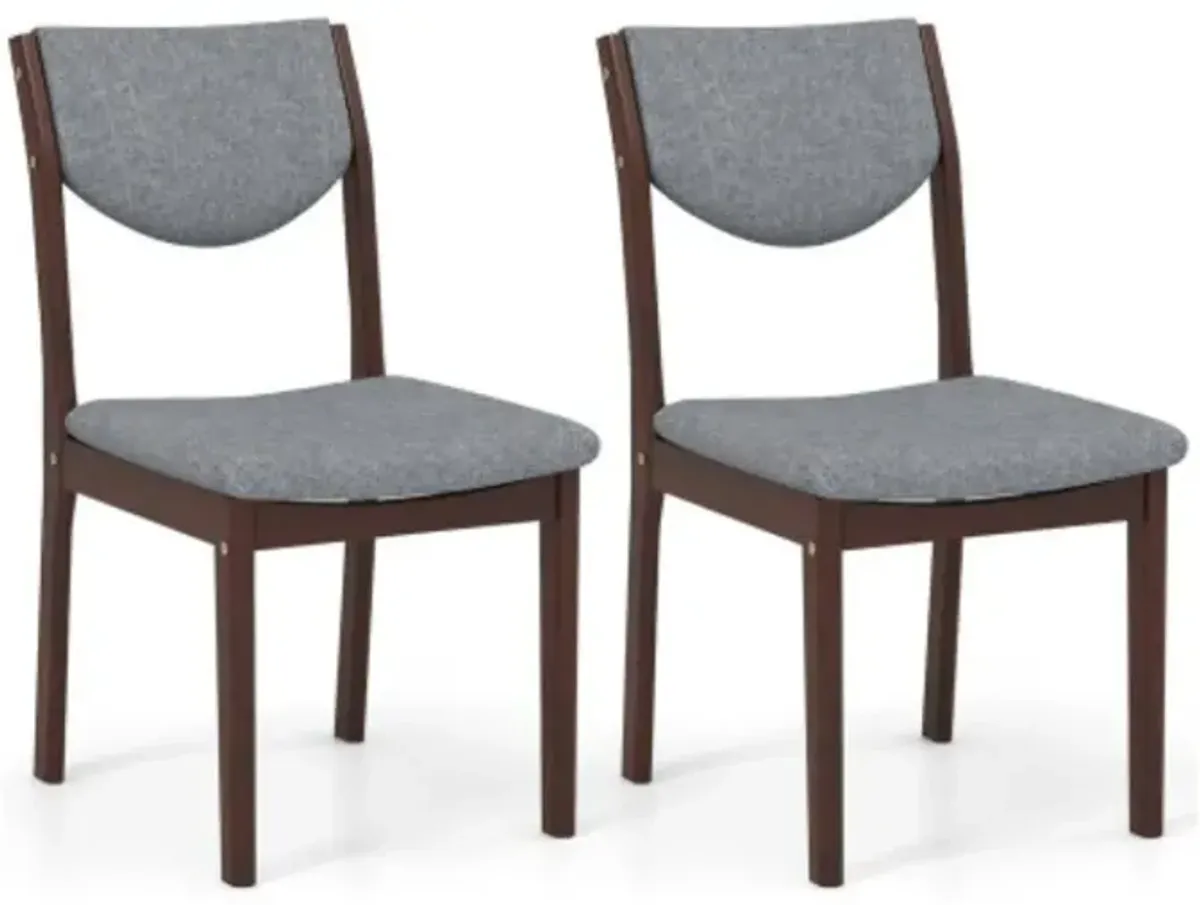 Hivvago Set of 2 Wood Kitchen Chairs with Faux Leather Upholstered Seat