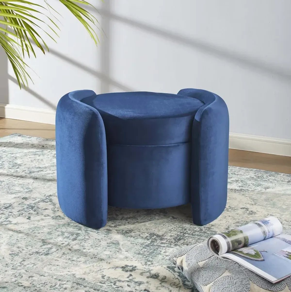 Nebula Upholstered Performance Velvet Ottoman