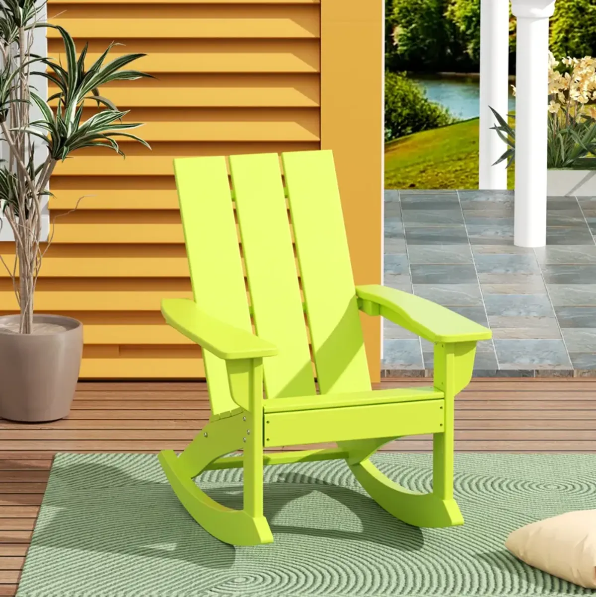 WestinTrends Modern Adirondack Outdoor Rocking Chair