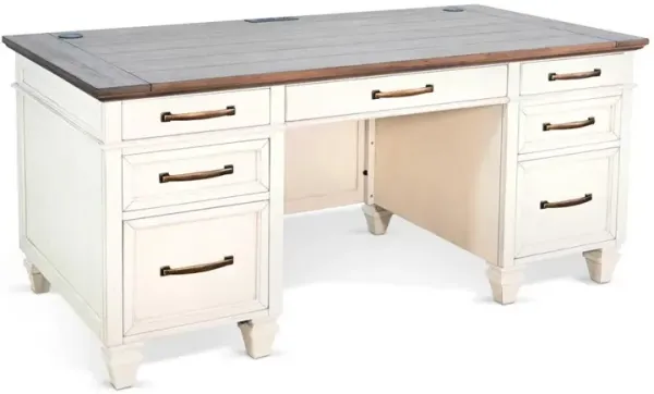 Sunny Designs White Desk with Drawers