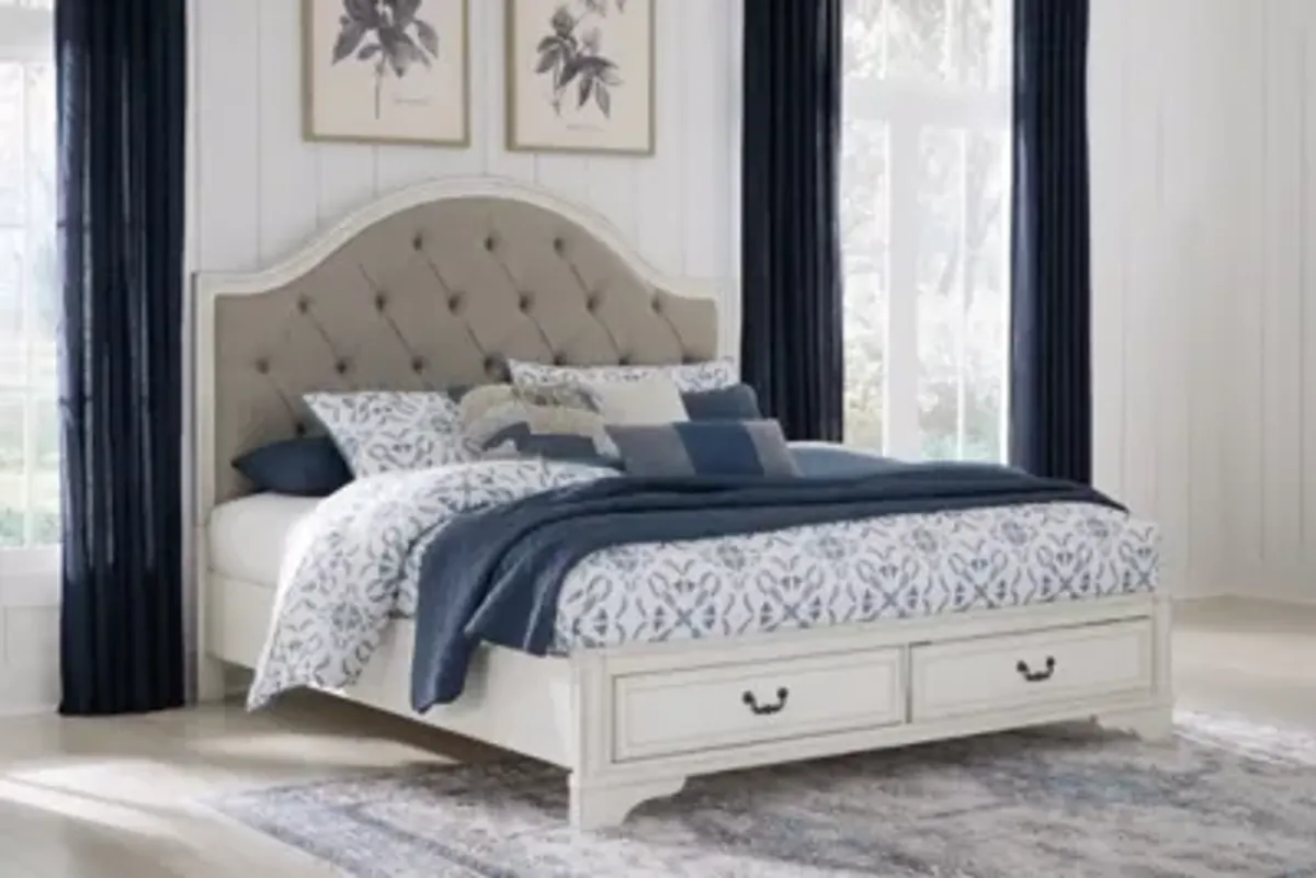 Brollyn King Upholstered Panel Storage Bed