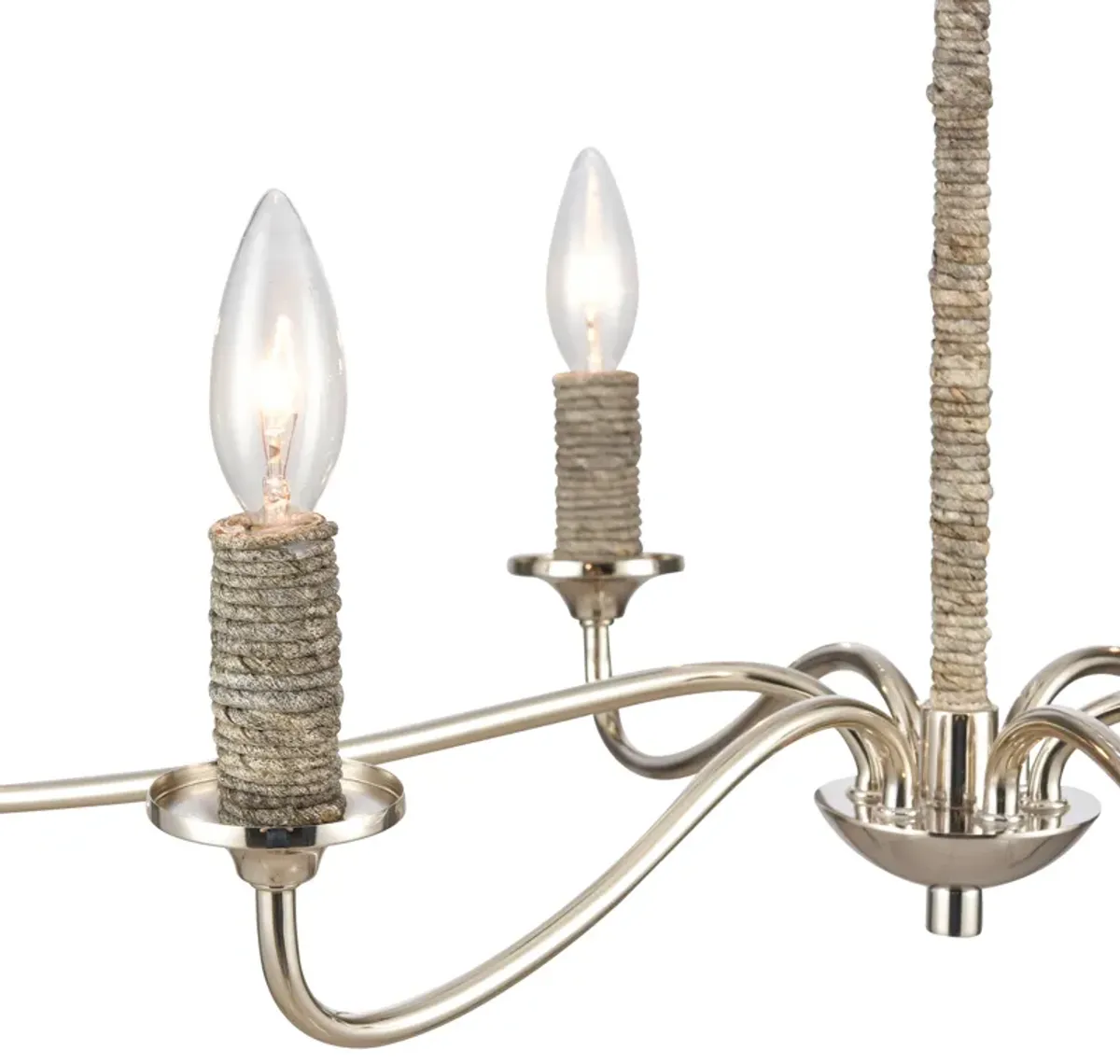 Abaca 32" Wide Polished Nickel 6-Lt Chandelier