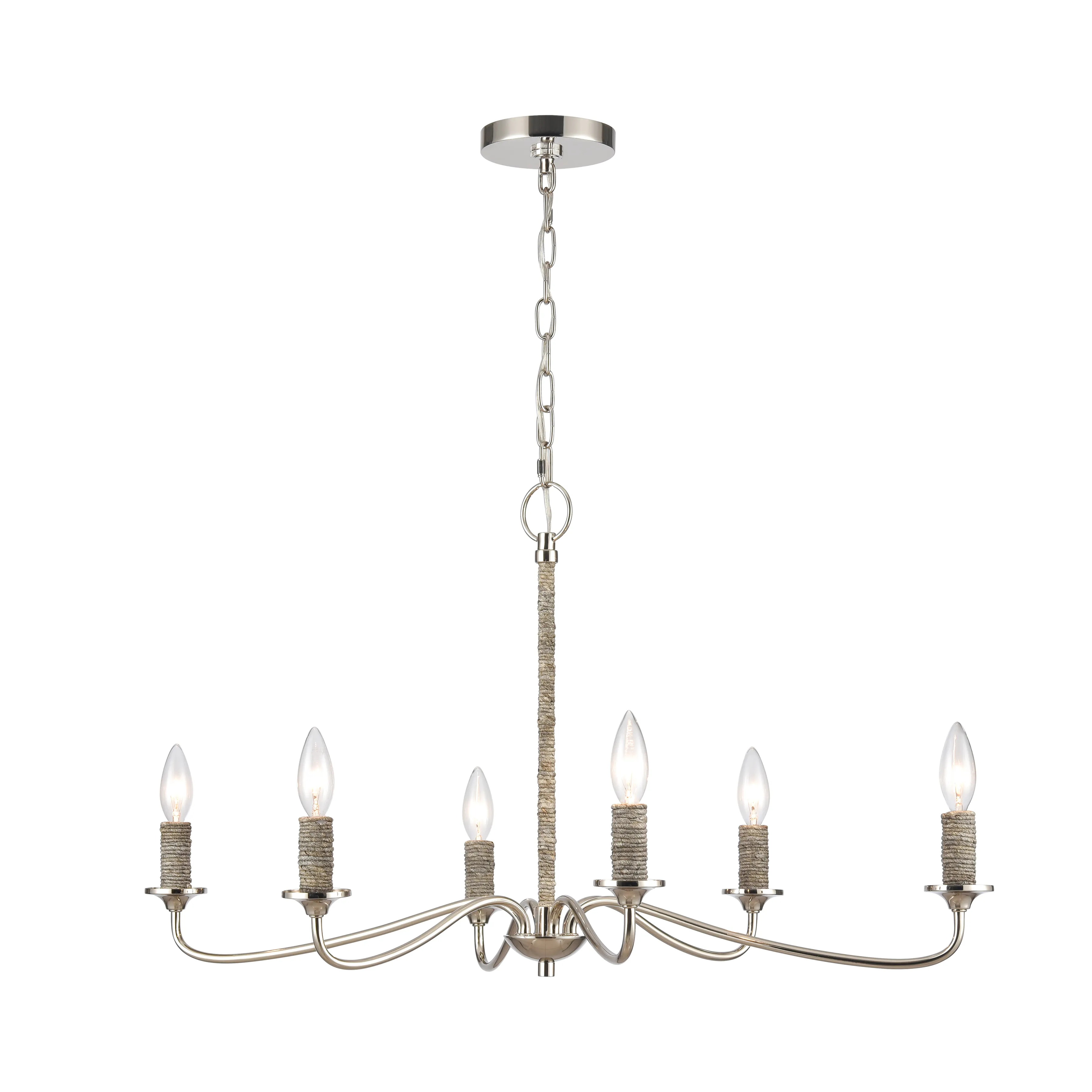 Abaca 32" Wide 6-Lt Chandelier