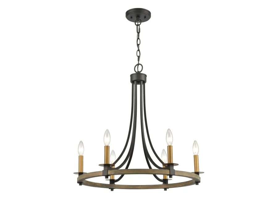 Woodbridge 24" Wide 6 Light Chandelier