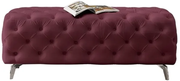Button-Tufted Ottoman Bench: Upholstered Velvet Footrest Stool