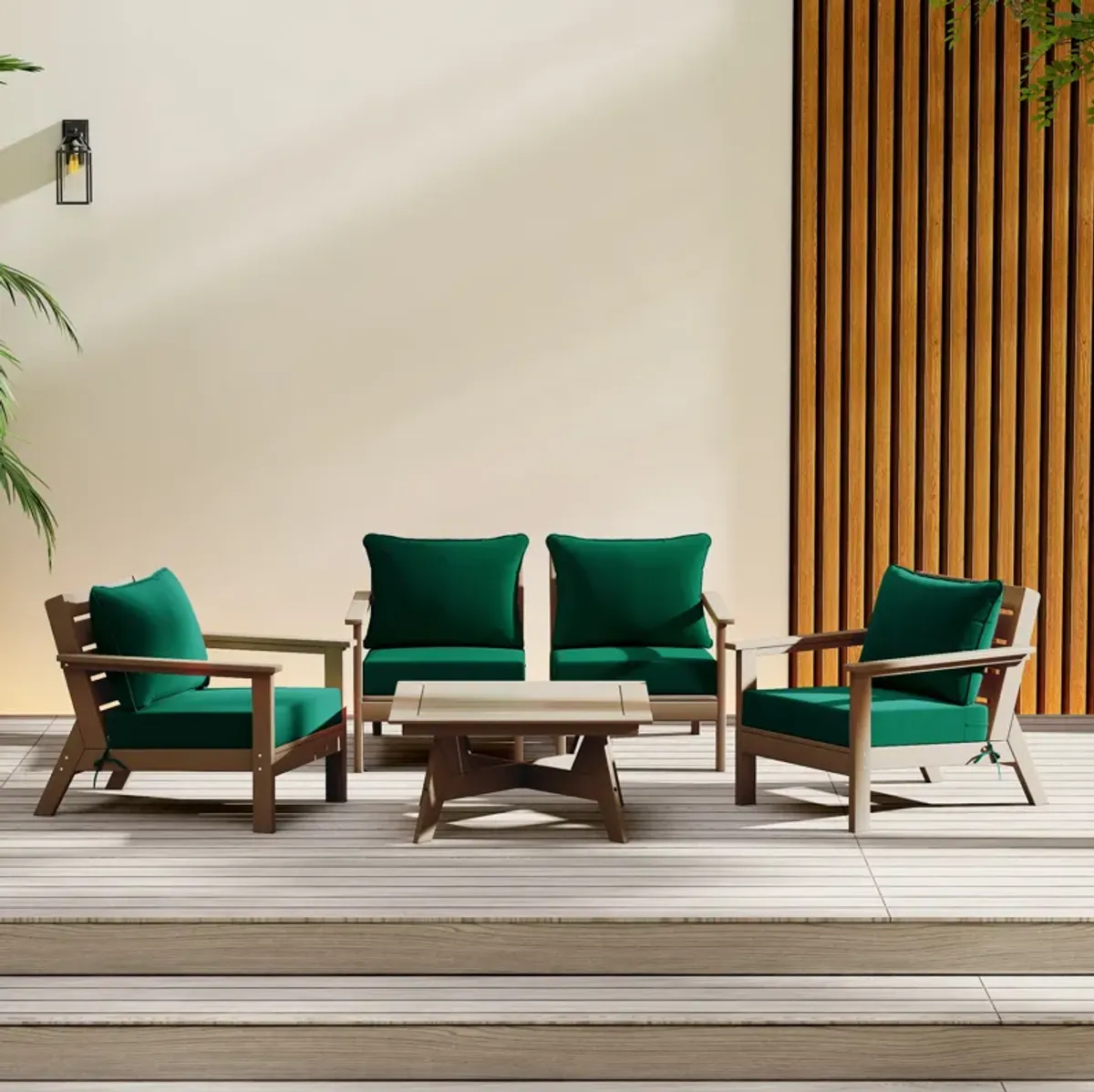 WestinTrends Outdoor 5-Piece Modular Sectional Patio Furniture Sofa Set