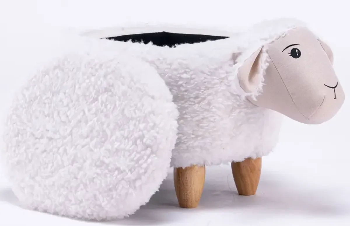 White Sheep Storage Ottoman