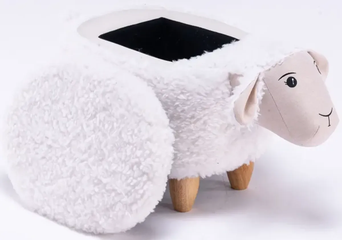 White Sheep Storage Ottoman