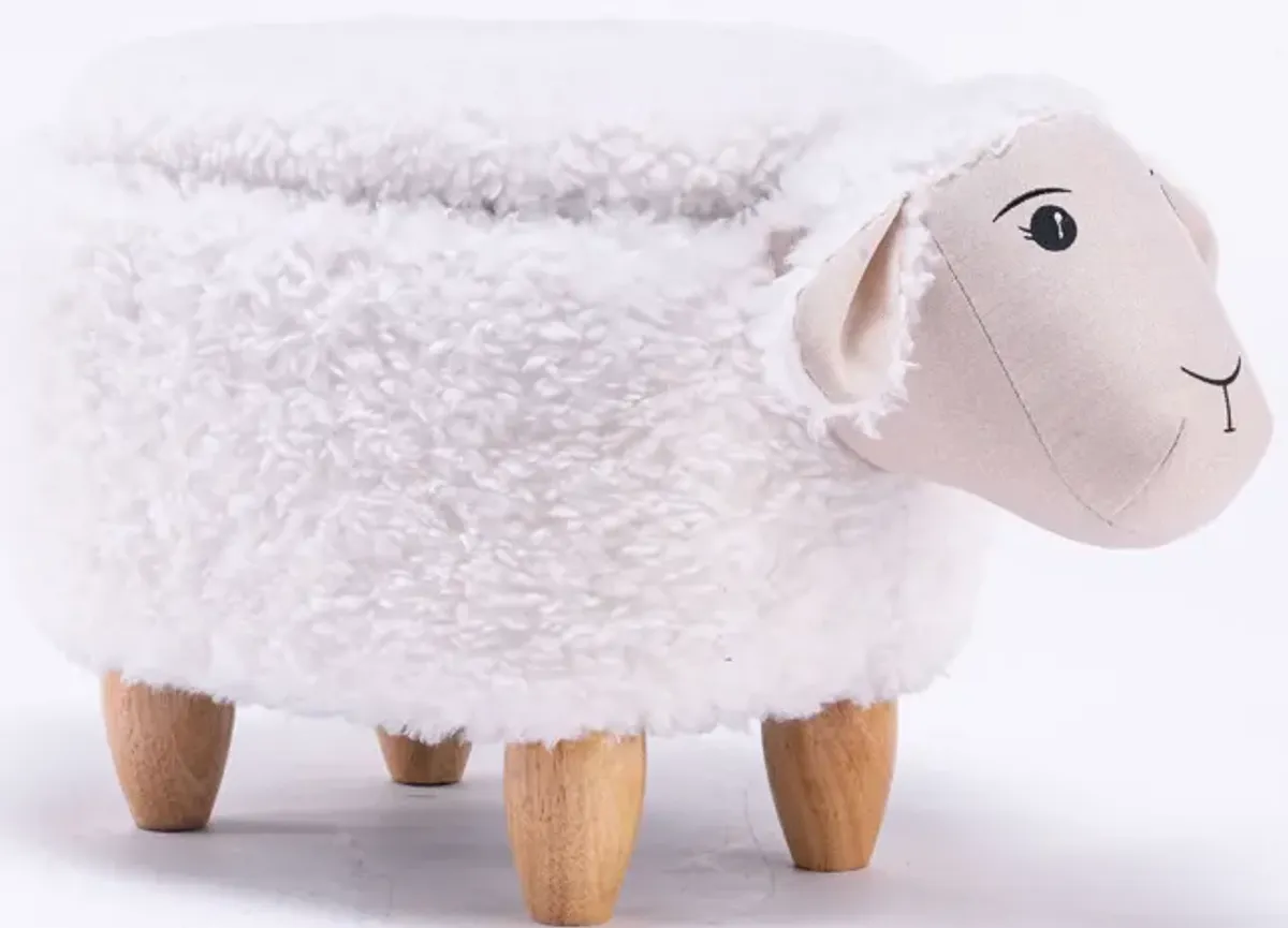 White Sheep Storage Ottoman