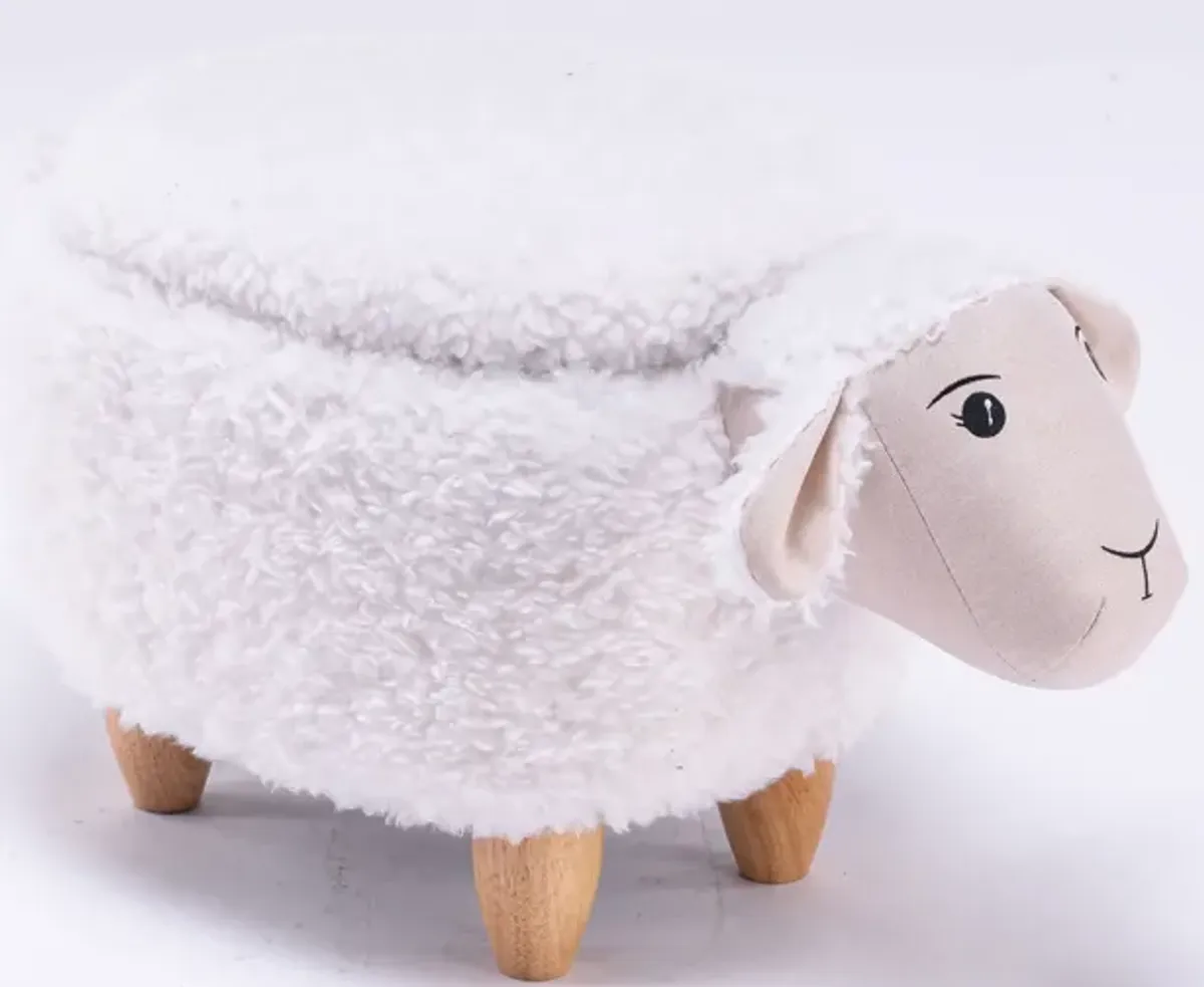 White Sheep Storage Ottoman