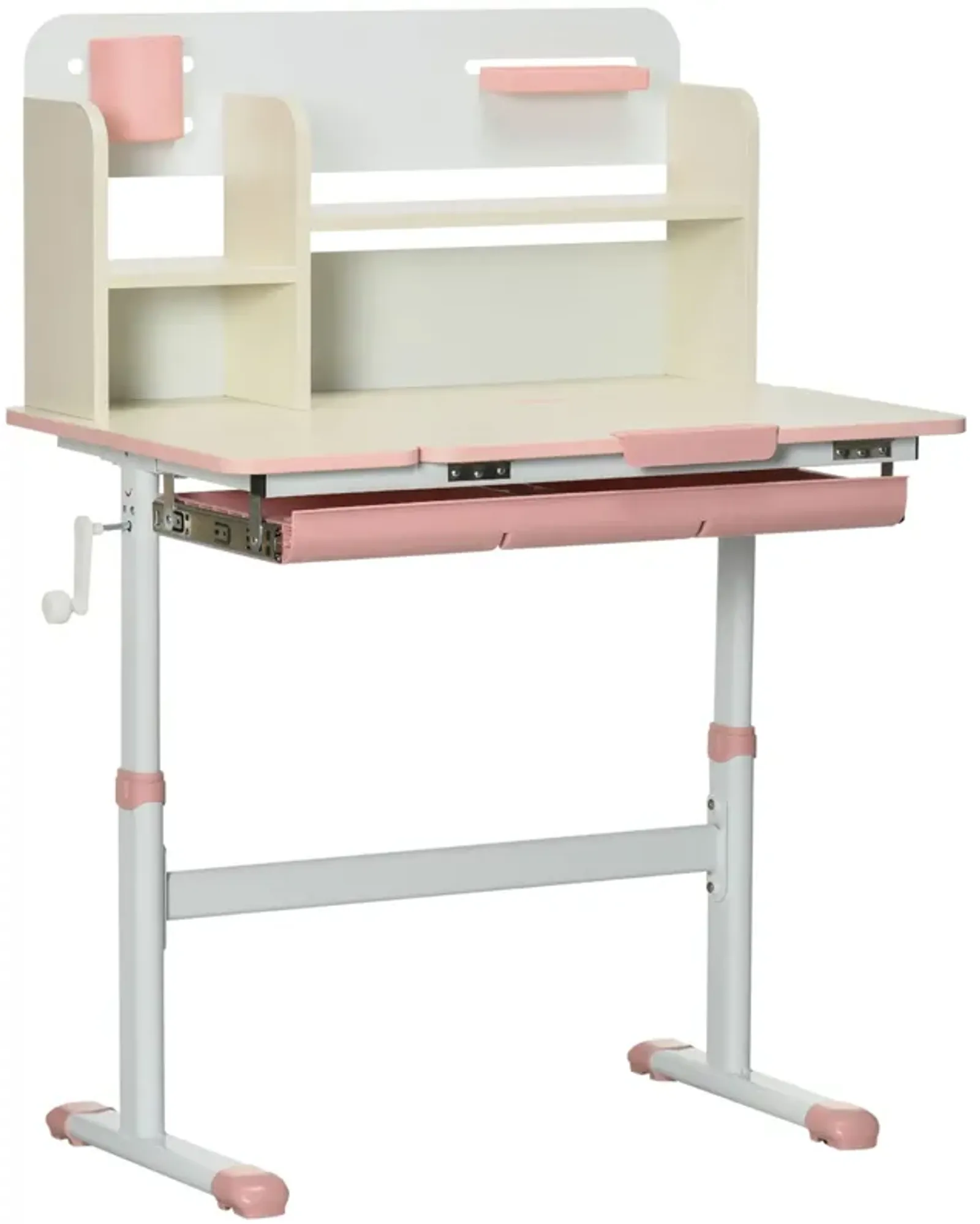 Pink Kids' Desk: Height Adjustable Study Table with Tilt Top