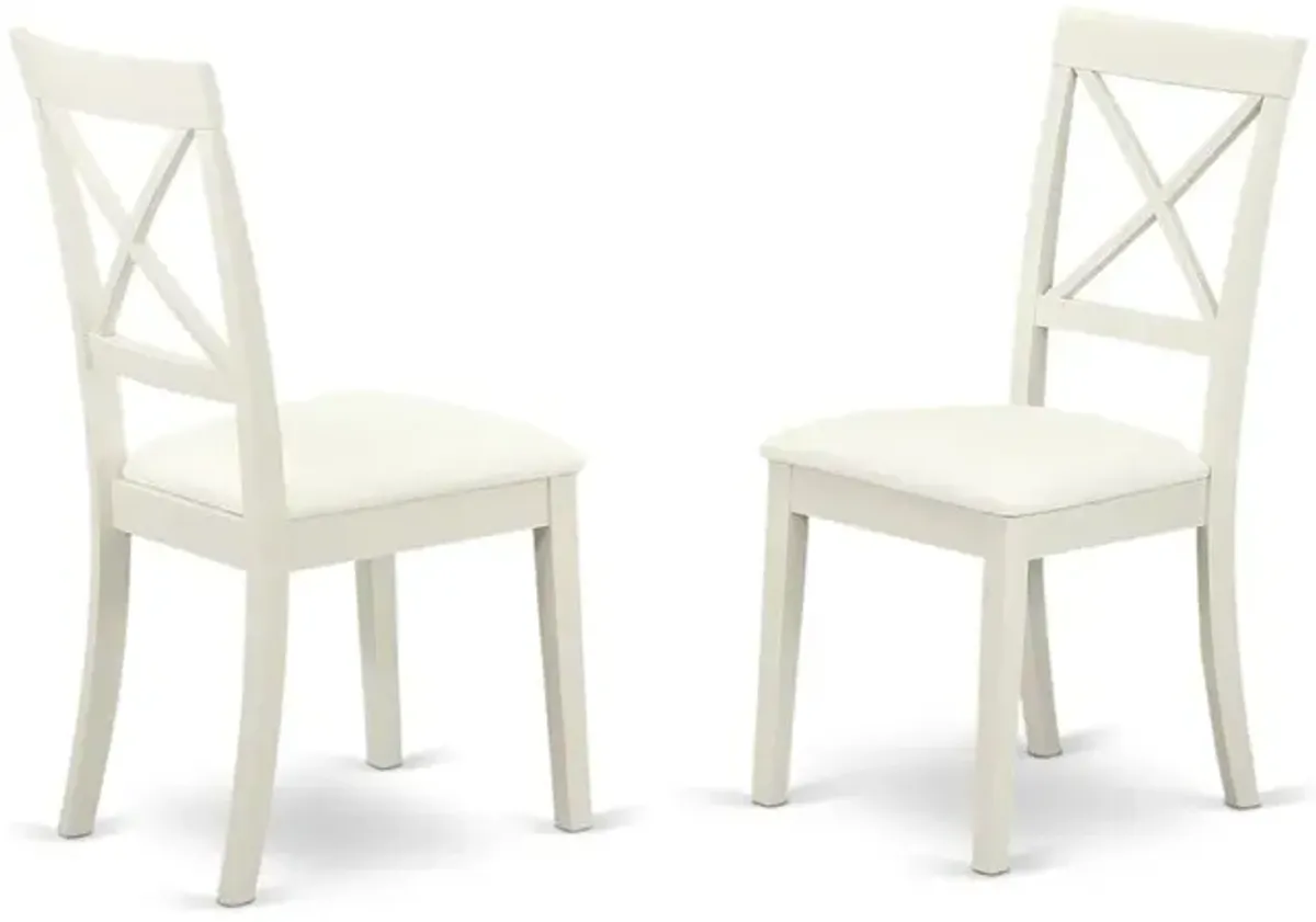 East West Furniture Dining Chair Linen White, BOC-WHI-LC