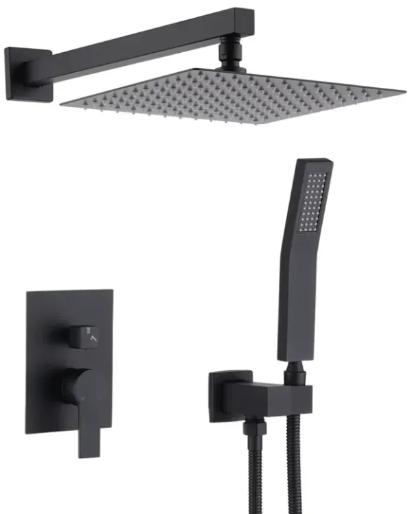 12 Inch Bathroom Rain Shower Combo Set With Hand Shower