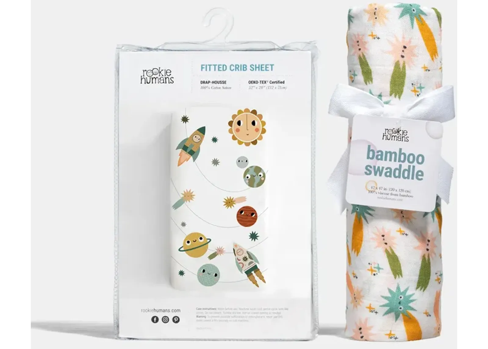 Space Explorer Crib Sheet & Swaddle Bundle