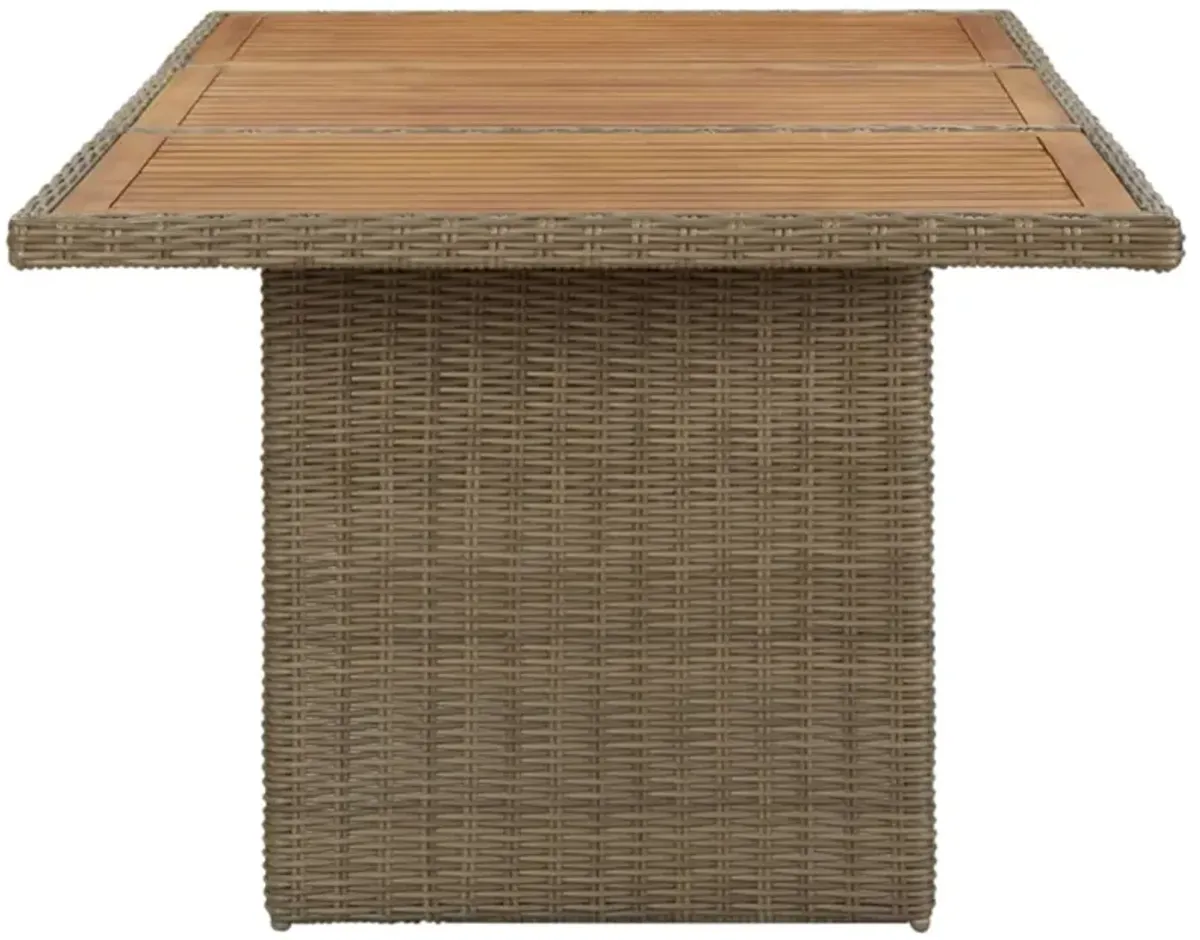 vidaXL Garden Dining Table Brown 78.7"x39.4"x29.1" Poly Rattan