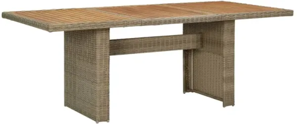 vidaXL Garden Dining Table Brown 78.7"x39.4"x29.1" Poly Rattan