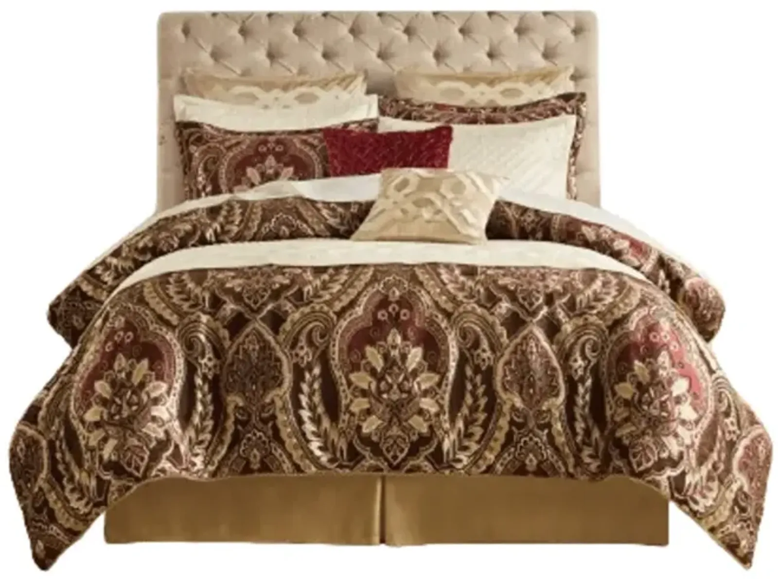 Gracie Mills Poole 4-Piece Vintage Chenille Jaquard Comforter Set