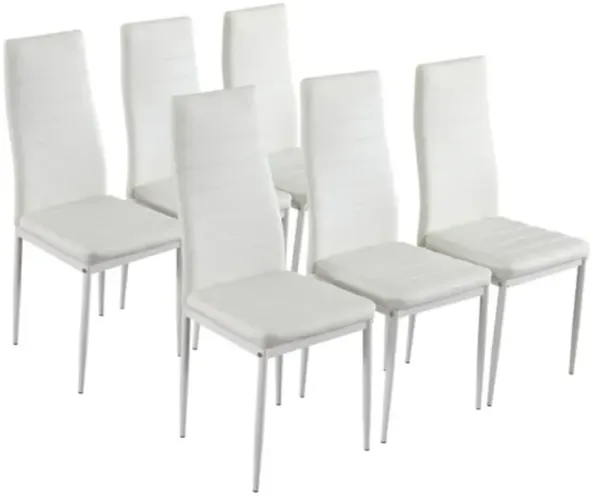 Elegant High Backrest Dining Chairs Assembled with Striped Texture & Modern Design