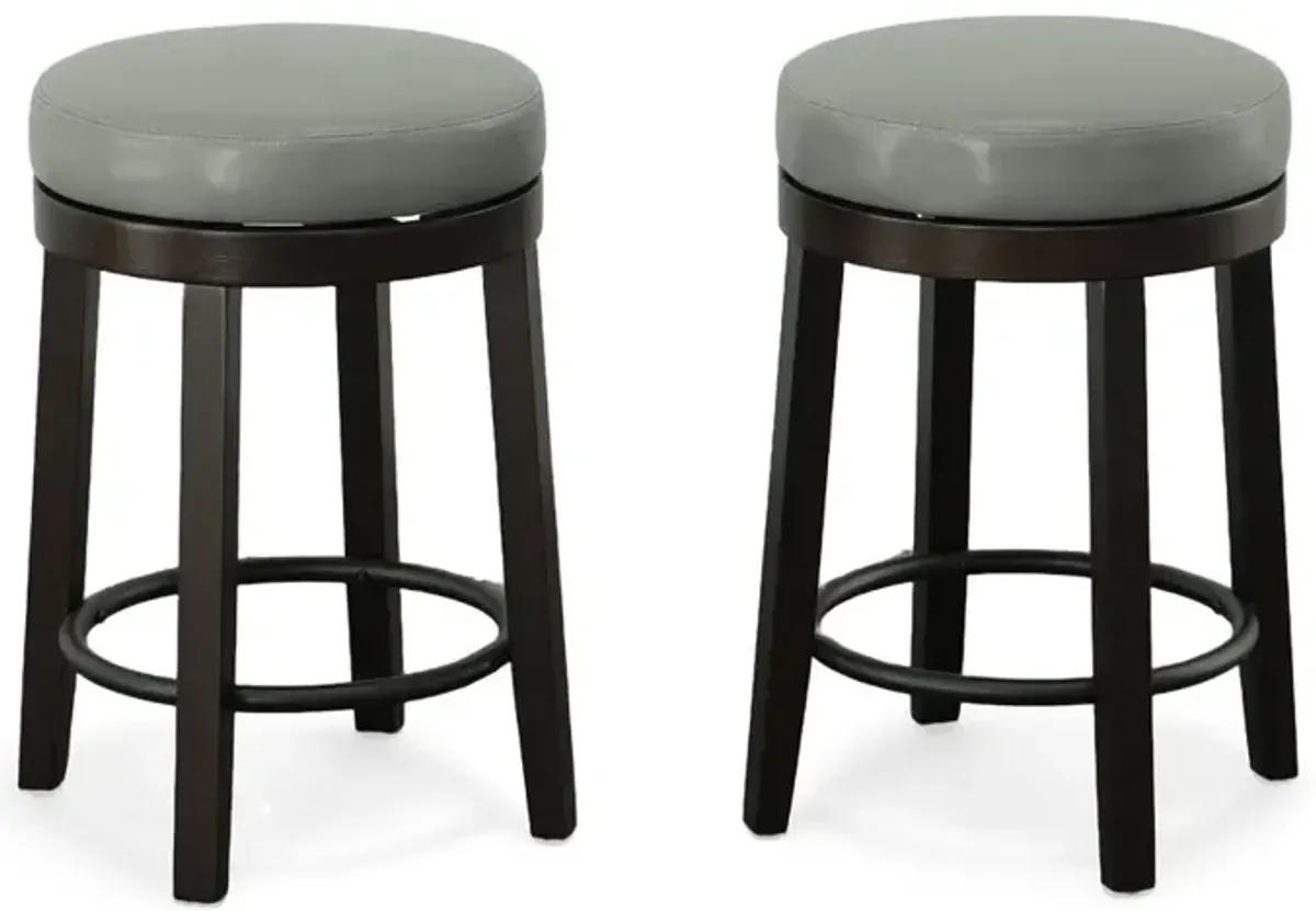 Carolina Living Era Swivel 24 Counter Stool - Set of 2 - Gray/Espresso