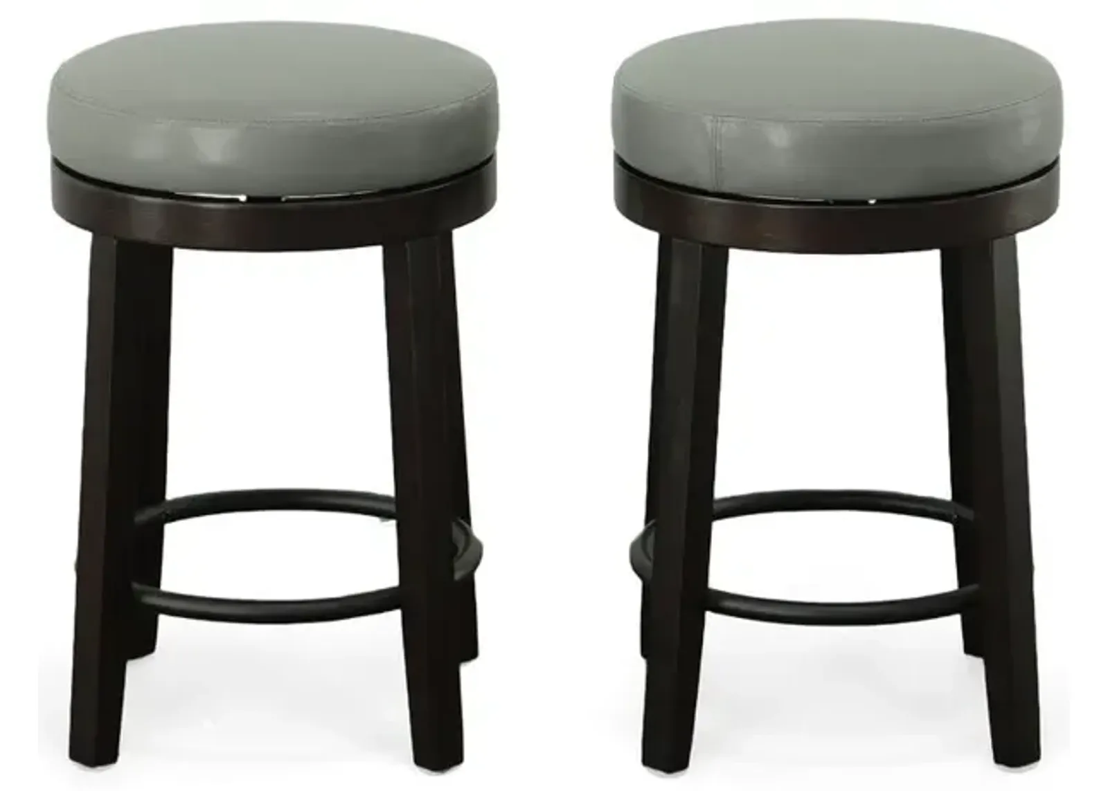 Carolina Living Era Swivel 24 Counter Stool - Set of 2 - Gray/Espresso