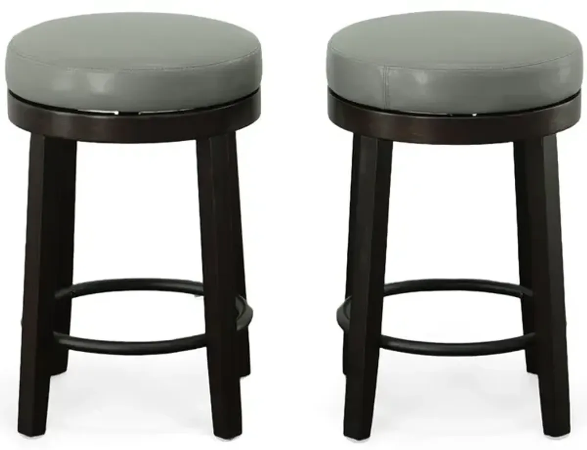 Carolina Living Era Swivel 24 Counter Stool - Set of 2 - Gray/Espresso