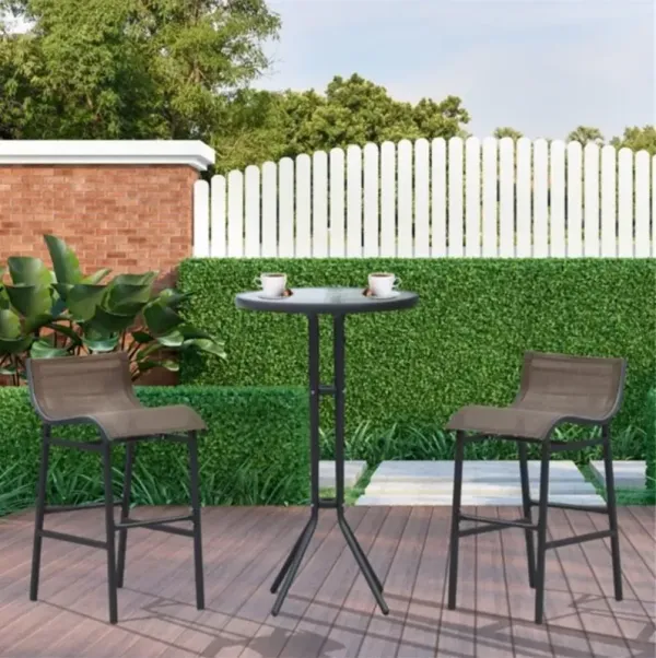 Outdoor Bistro Set 3-Piece Patio Table & Chairs for Garden, Balcony & Deck
