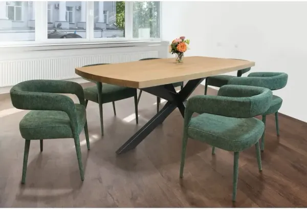 Logan 82 Dining Table with 3 sets of Galway Teal Side Chairs