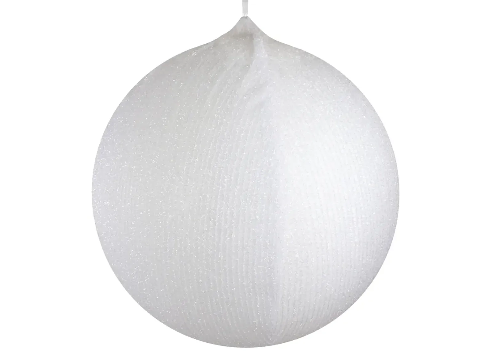 27.5" White Tinsel Inflatable Christmas Ball Ornament Outdoor Decoration