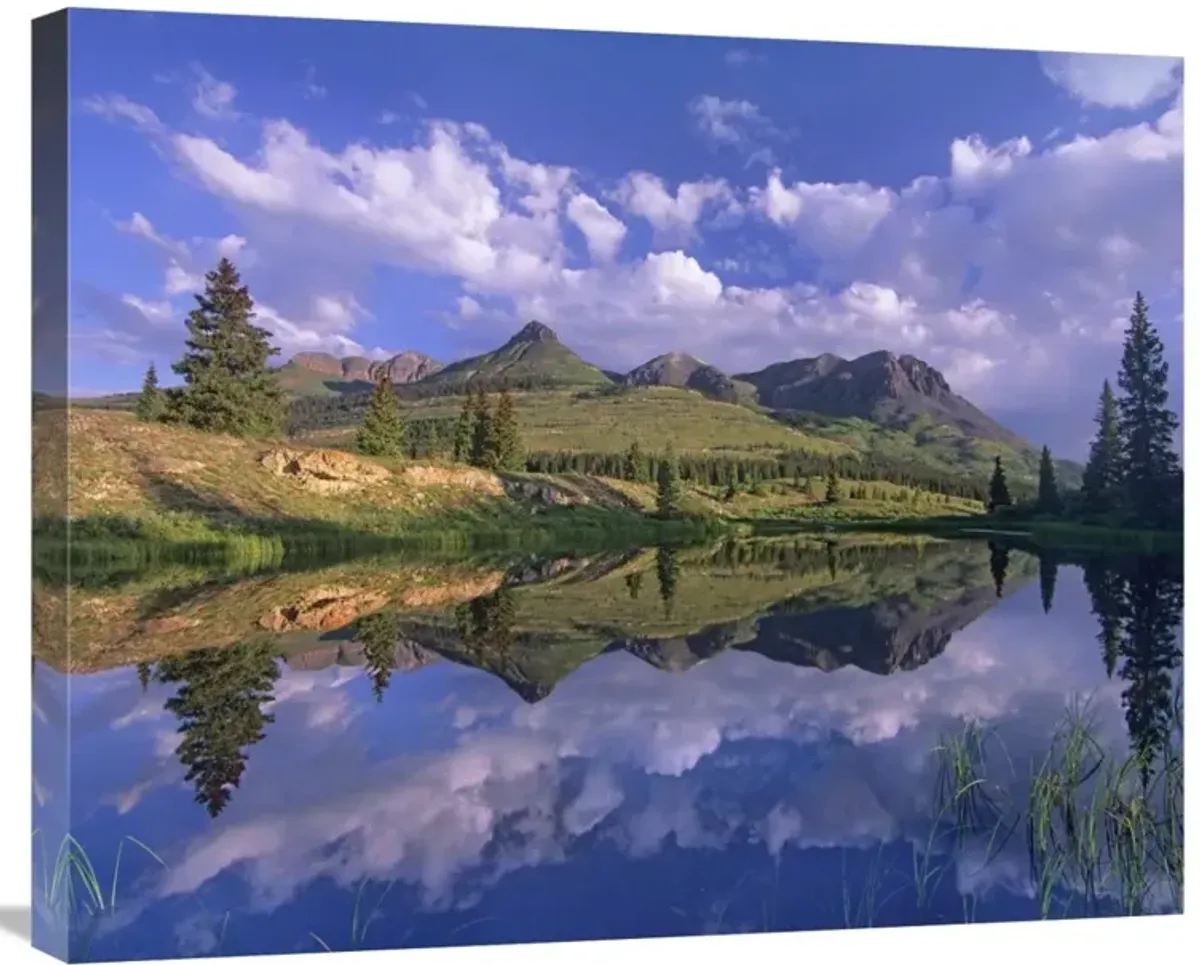 Grand Turk and Sultan Mountain reflected in Molas Lake, Colorado-Canvas Art-28x22