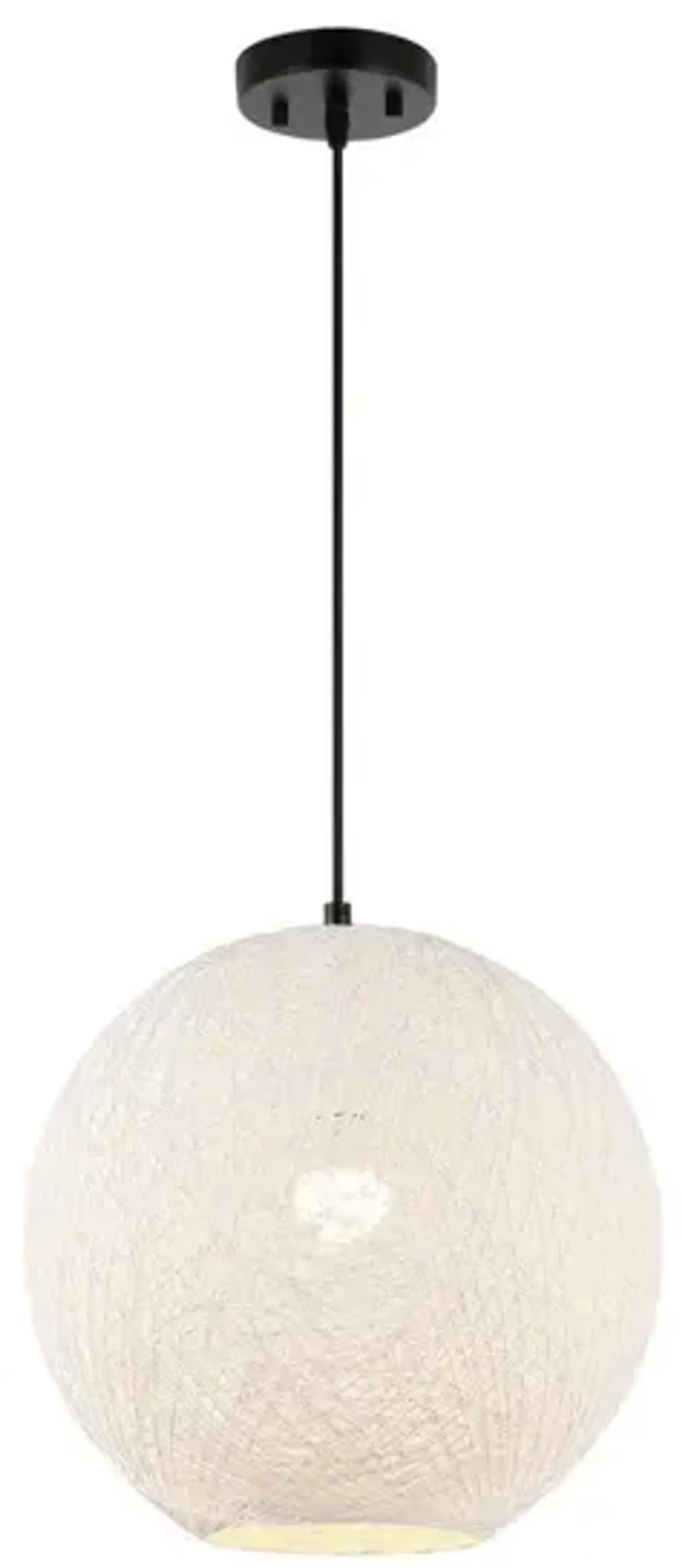 Lacey 1-Light Bohemian Minimalist Iron/Rope Woven Globe LED Pendant