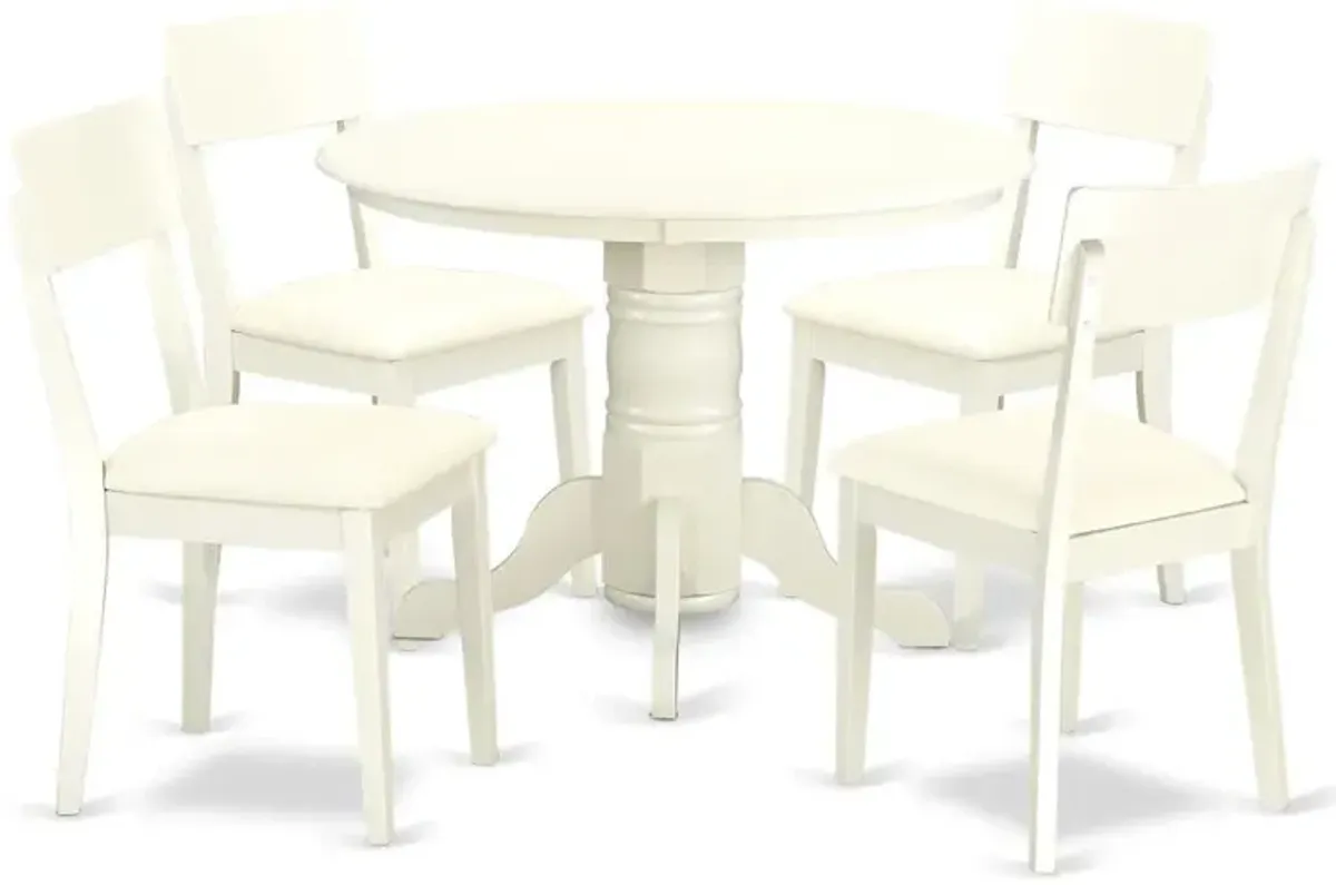 Dining Room Set Linen White, SHAD5-LWH-LC