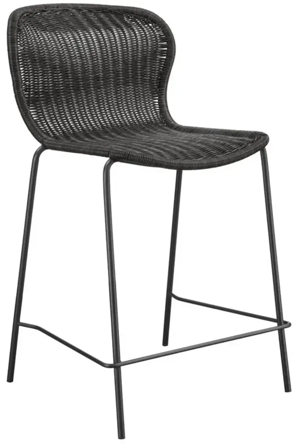 Counter Height Stools with Footrest (Set of 2) Brown and Sandy Black