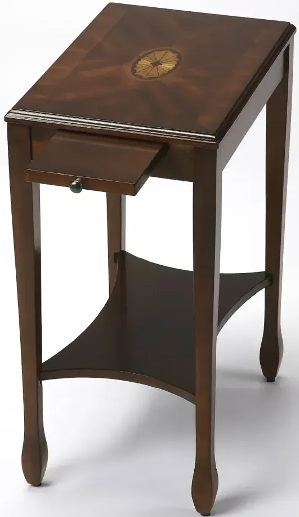 Hivvago 25 Inch Dark Brown Manufactured Wood Rectangular End Table With Shelf