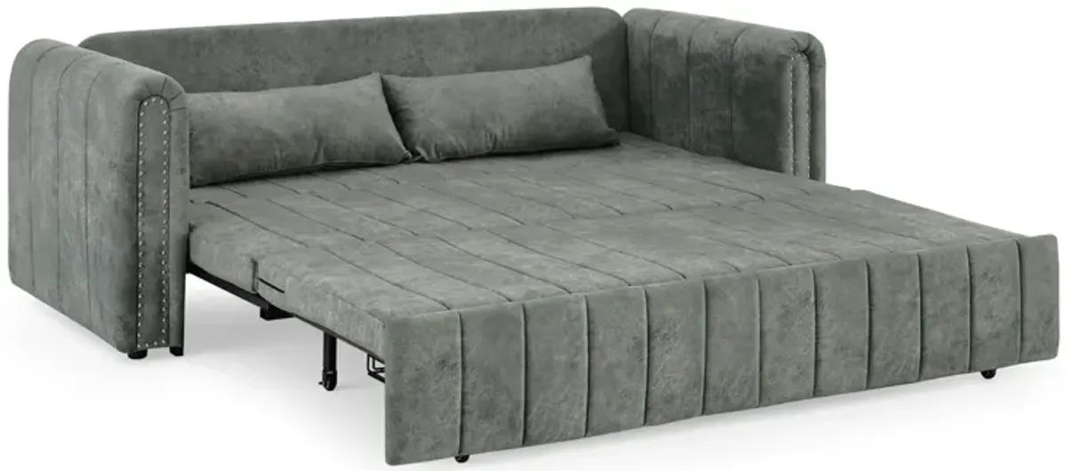 Merax Convertible Futon 3 Seats Sofa Bed with Two Drawers