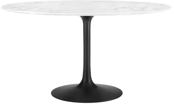 Modway - Lippa 54" Round Artificial Marble Dining Table Black White