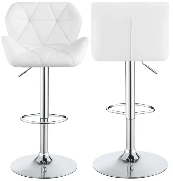 Berrington Upholstered Adjustable Bar Stool White (Set of 2)