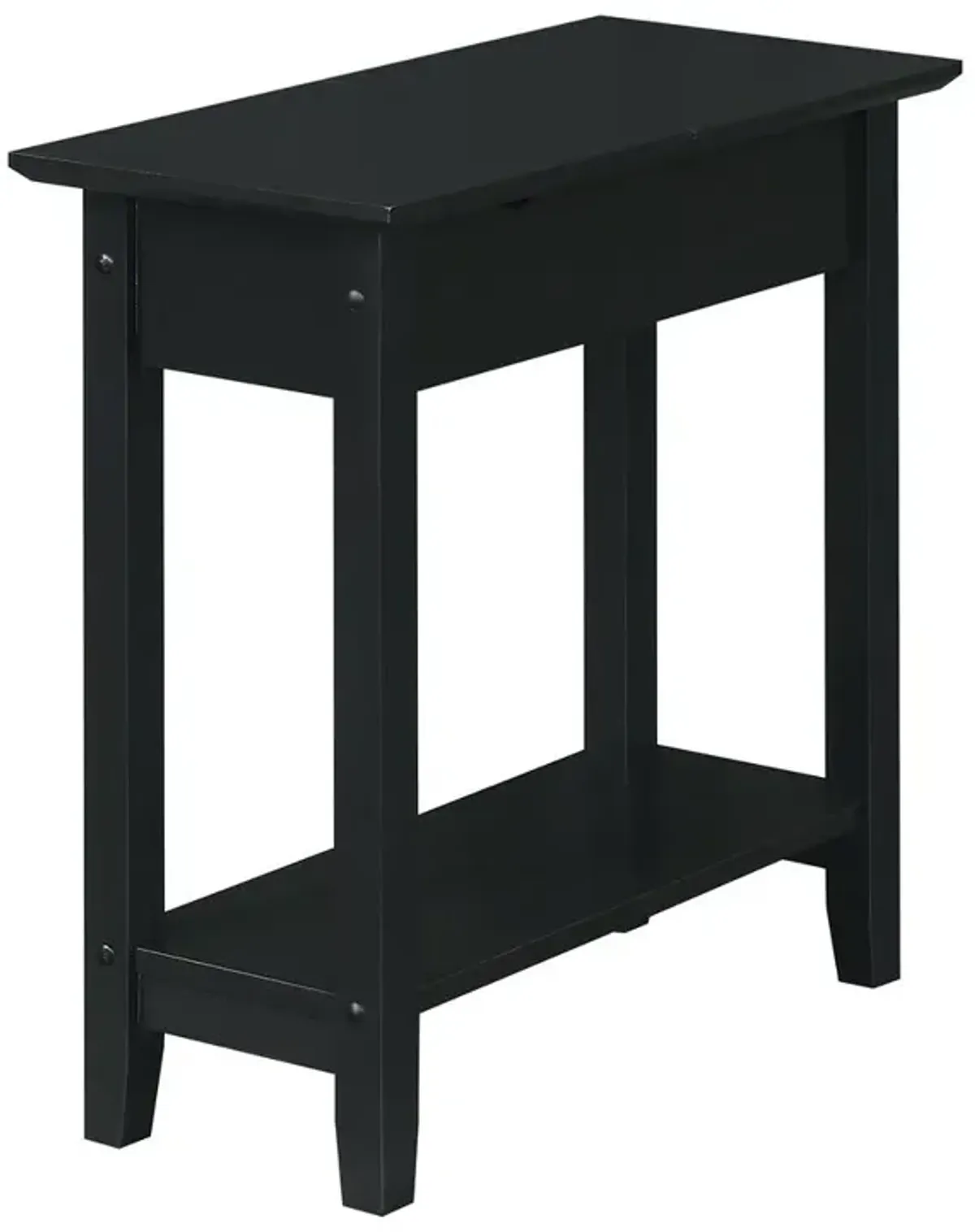 Convenience Concepts American Heritage Flip Top End Table With Charging Station, Black