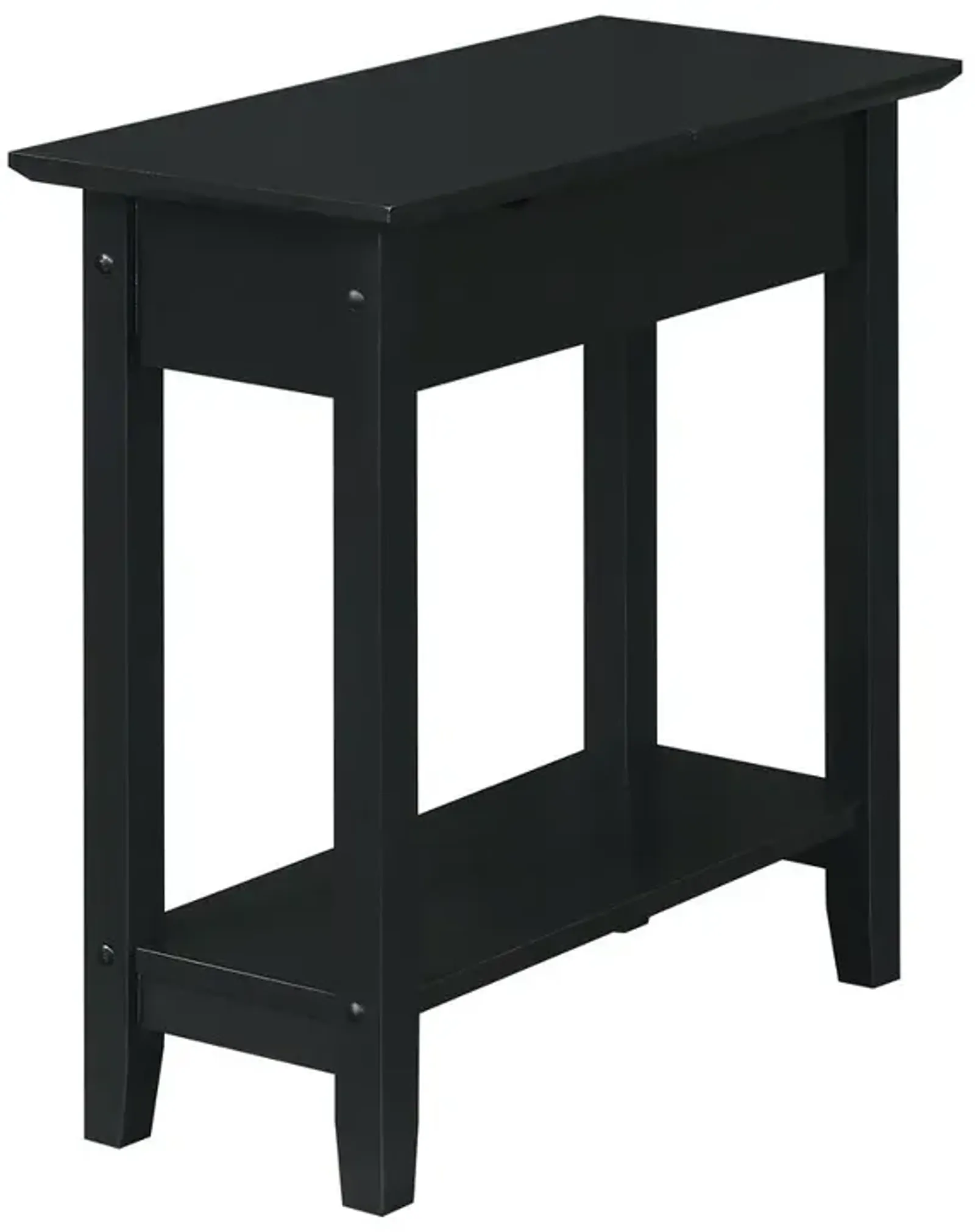 Convenience Concepts American Heritage Flip Top End Table With Charging Station, Black