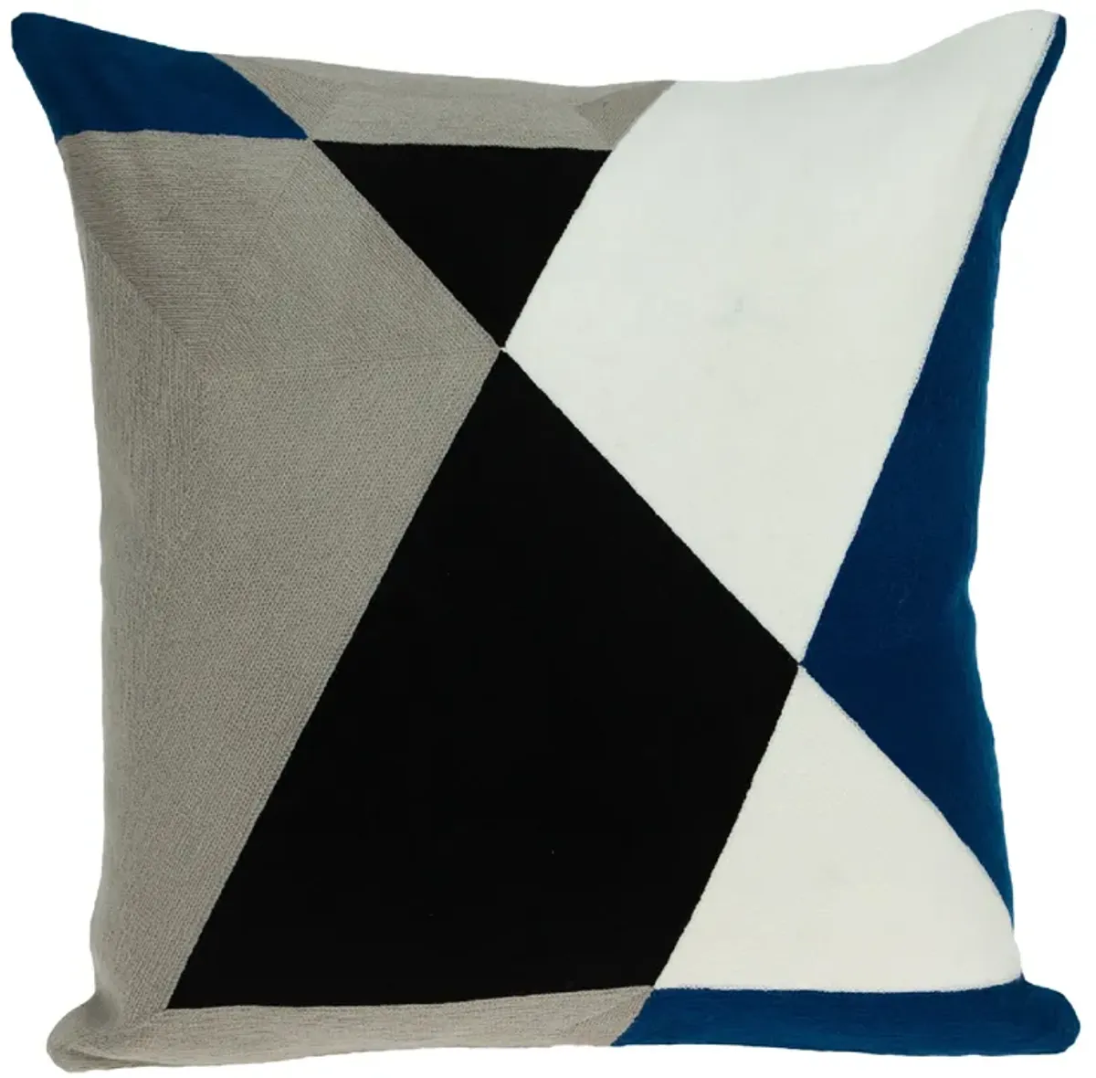 20" Multicolor Geometrical Embroidered Throw Pillow