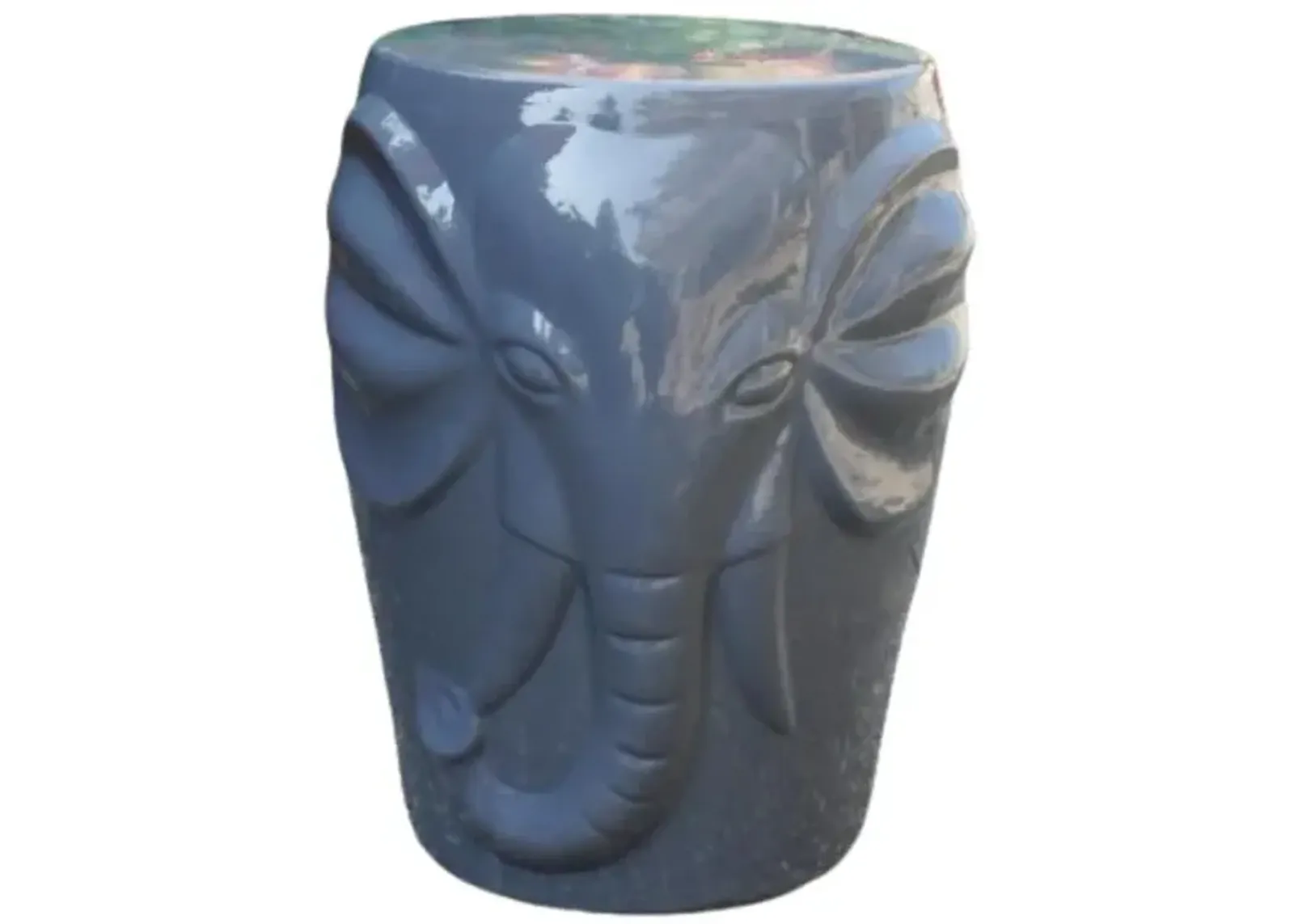 Wild Elephant Drum Ceramic Gardn Stool