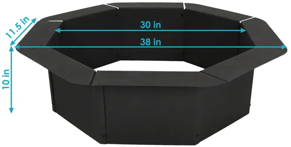 Sunnydaze 30 in Heavy-Duty Steel Octagon Above/In-Ground Fire Pit Liner