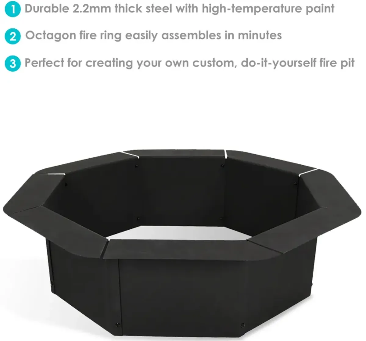 Sunnydaze 30 in Heavy-Duty Steel Octagon Above/In-Ground Fire Pit Liner