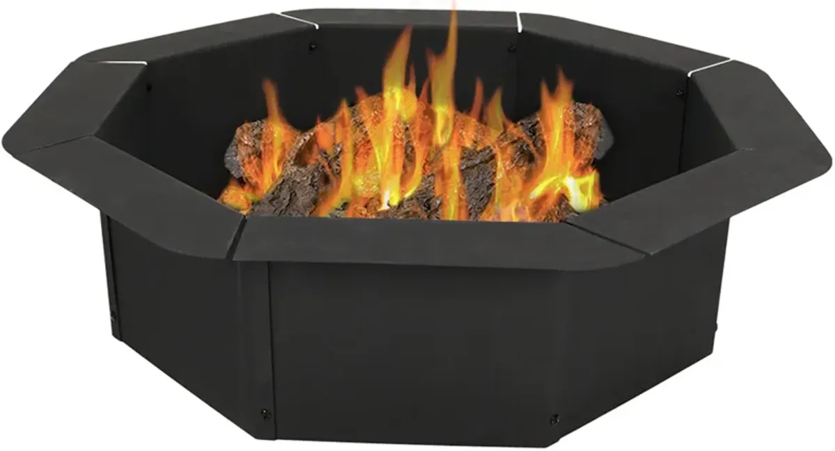 Sunnydaze 30 in Heavy-Duty Steel Octagon Above/In-Ground Fire Pit Liner