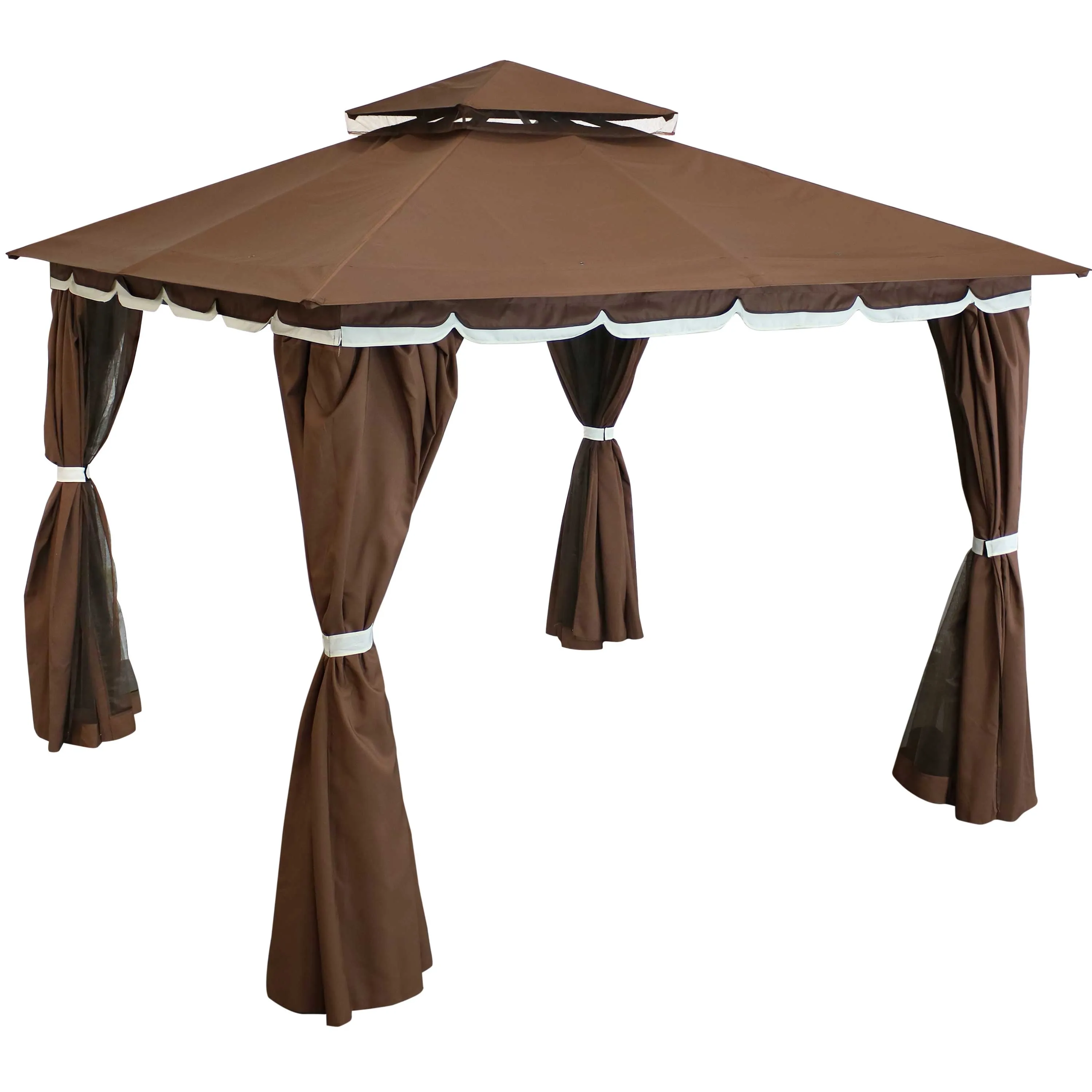 Sunnydaze 10 ft x 10 ft Soft Top Polyester Gazebo with Privacy Wall