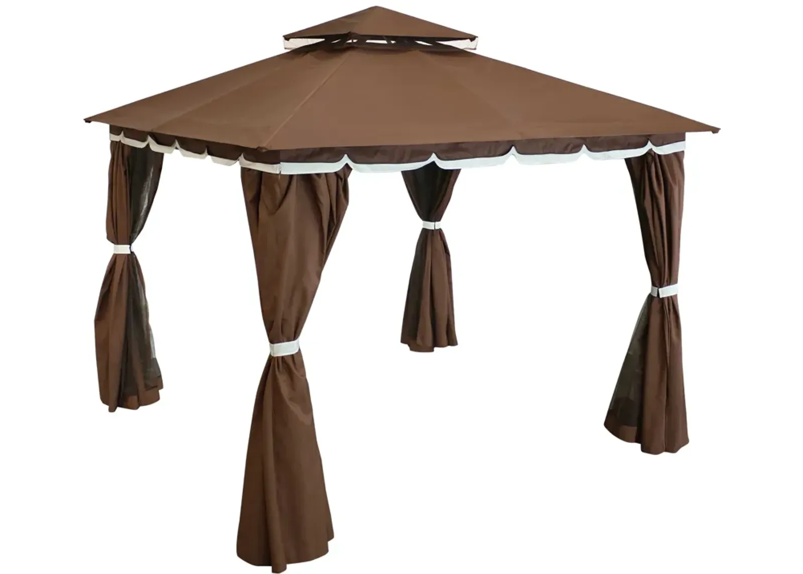 Sunnydaze 10 ft x 10 ft Soft Top Polyester Gazebo with Privacy Wall